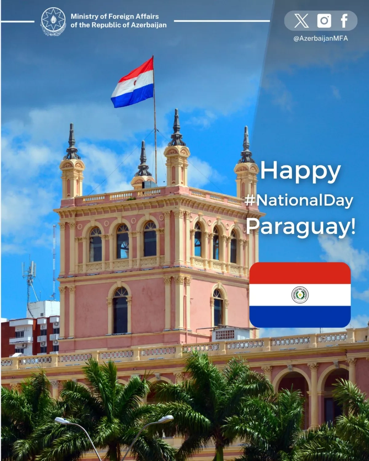 Azerbaijan extends national day greetings to Paraguay