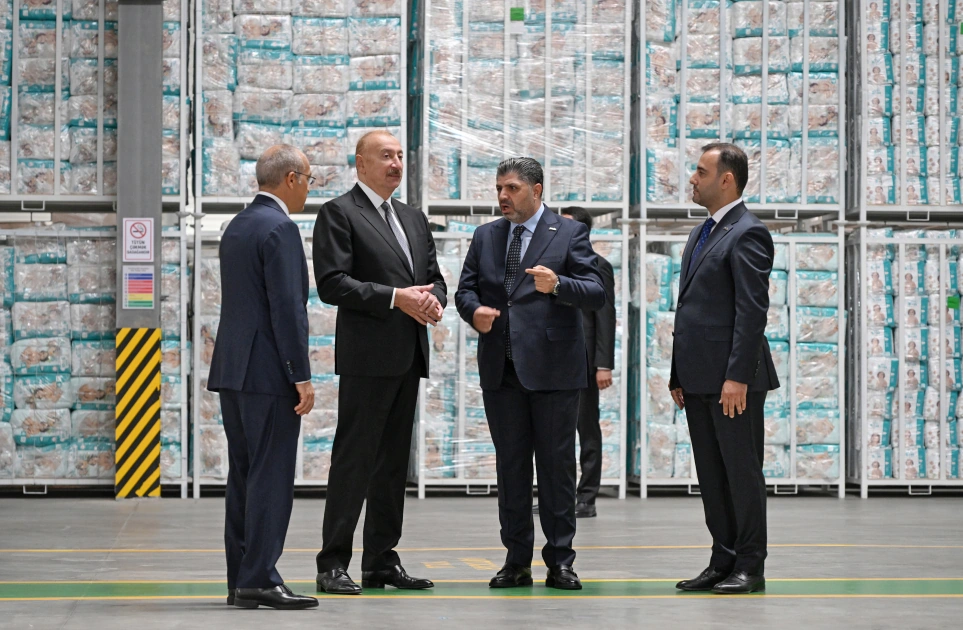 President Ilham Aliyev attends opening of paper and hygiene products manufacturing facility in Garadagh district (PHOTO)
