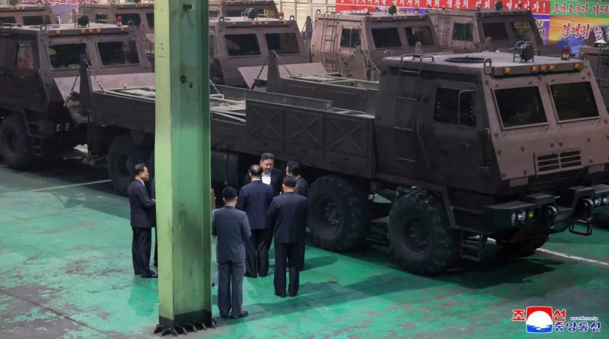 North Korean leader inspects munitions plant, hails rocket launcher production PHOTO