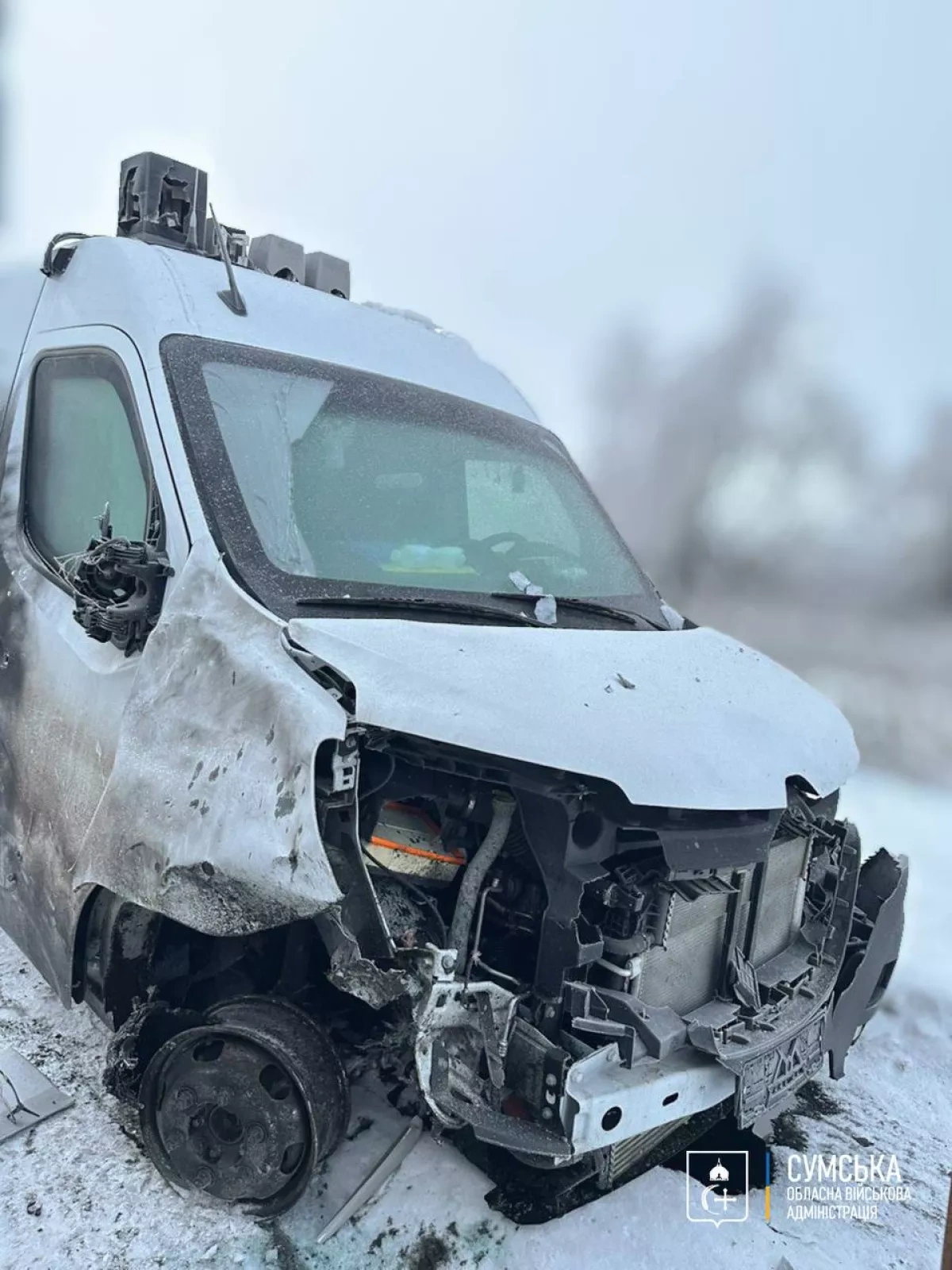 Russian drone strikes civilian evacuation vehicle in Ukraine's Sumy