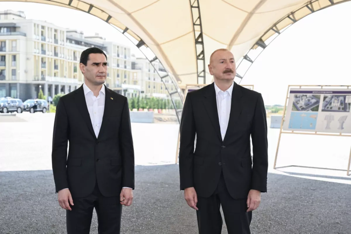 Azerbaijani, Turkmen presidents inspect reconstruction work in Fuzuli PHOTO
