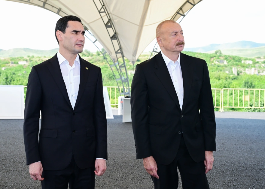 President Ilham Aliyev and President of Turkmenistan view destroyed areas of Fuzuli city (PHOTO)