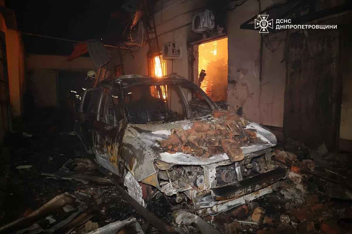 Russian drone strikes hit Ukraine's Dnipropetrovsk region, two injured PHOTO