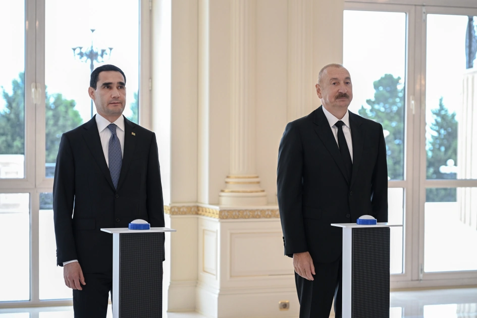 President Ilham Aliyev and President of Turkmenistan attend ceremony of presenting “Dostlug” tanker held in online format (PHOTO)