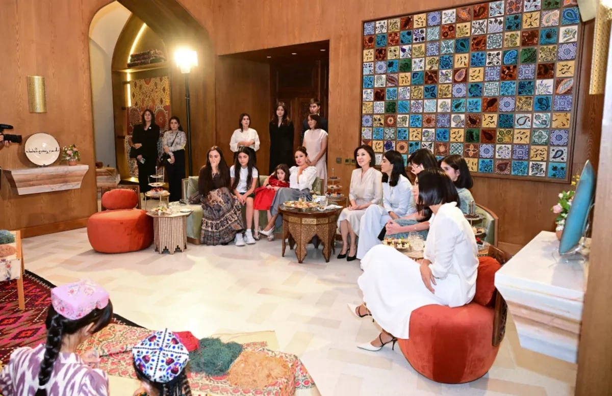 First Ladies of Azerbaijan, Uzbekistan visit Okhun Gozar art space in Tashkent PHOTO