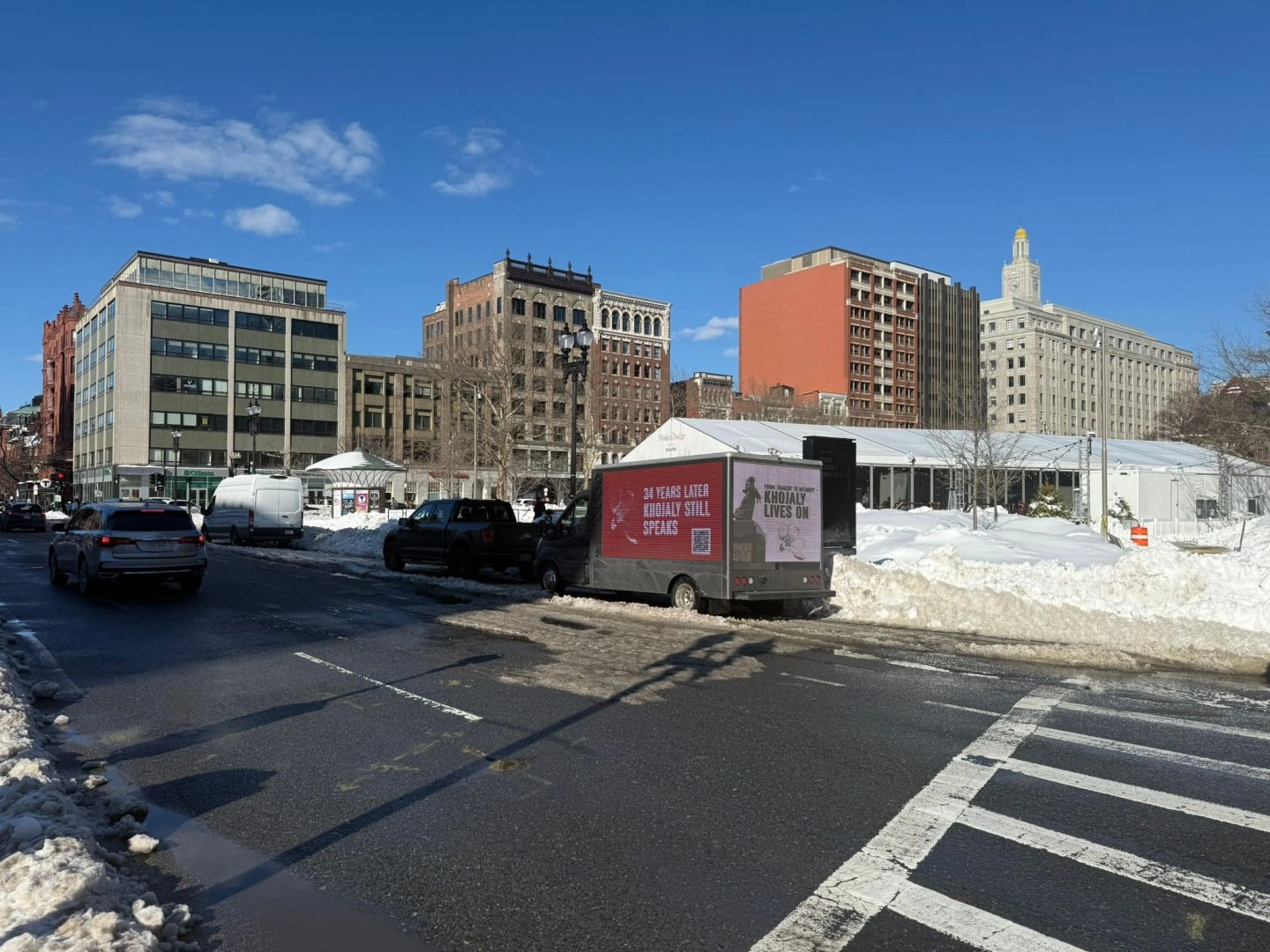 Khojaly Genocide awareness campaign illuminates Boston streets (PHOTO)