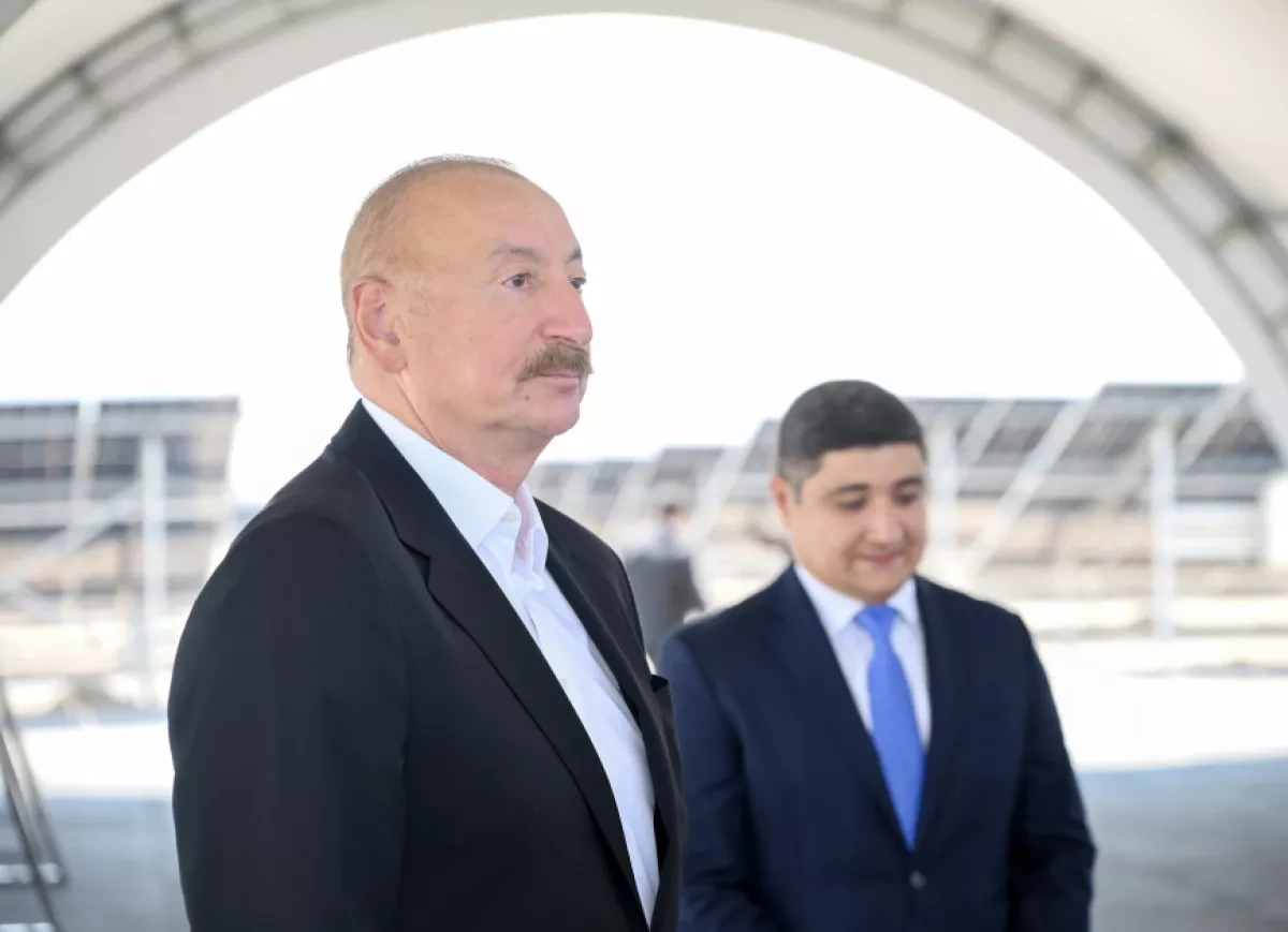 Azerbaijani president inspects “Shams 1”, “Garbi Ufug” solar plants in Nakhchivan PHOTO