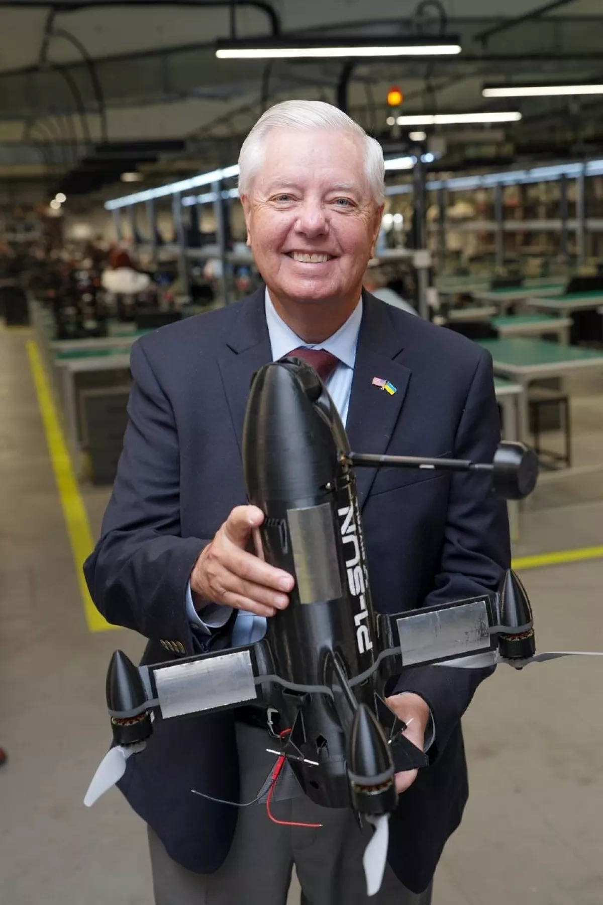US lawmaker visits Ukrainian drone producer SkyFall PHOTO