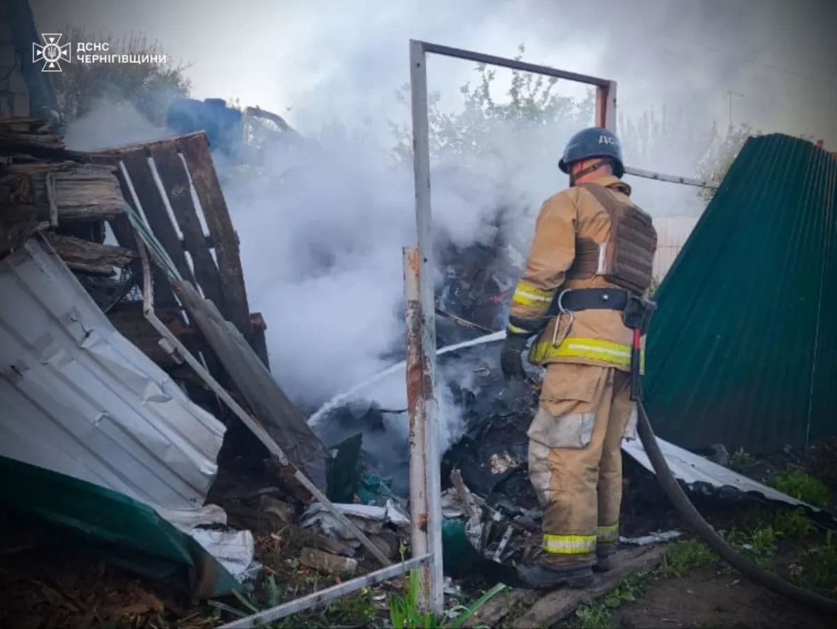 Russian UAV attack damages private property in northern Ukraine PHOTO