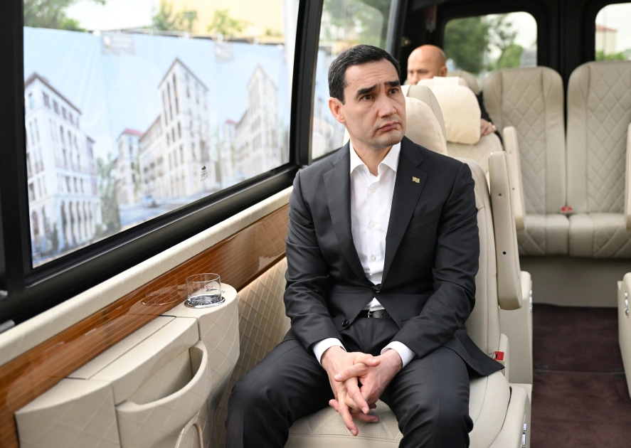 President Ilham Aliyev and President Serdar Berdimuhamedov review progress of construction work at Shusha Mosque (PHOTO)