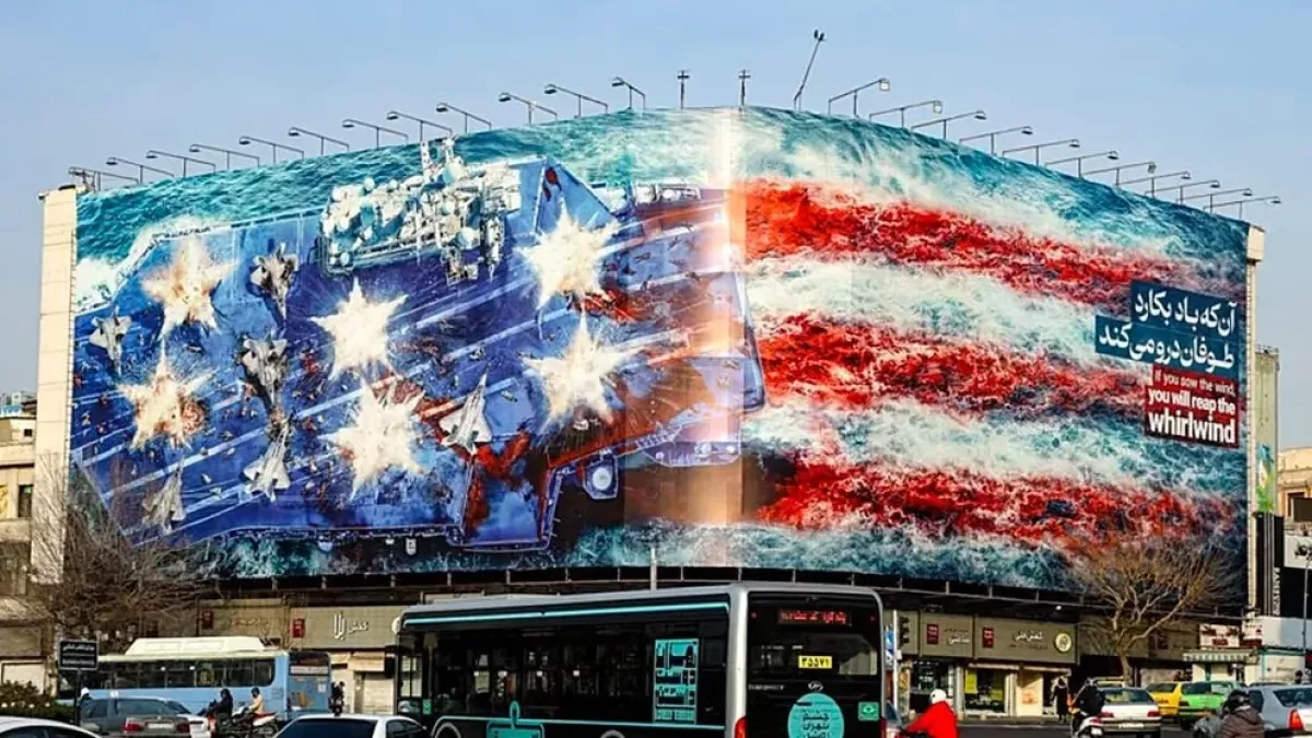 Tehran unveils anti-US mural amid rising tensions