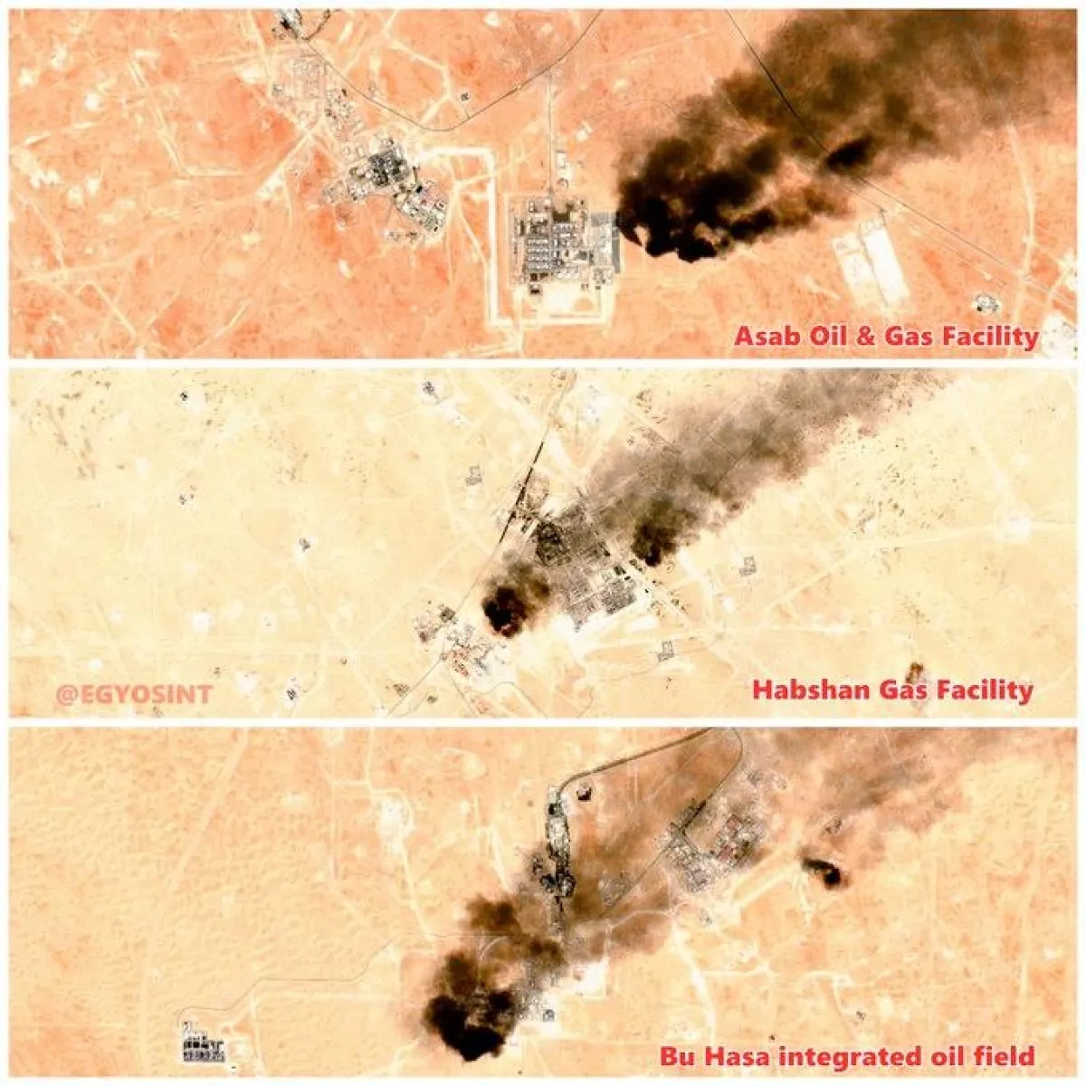 Satellite images show ongoing fires at three major UAE oil, gas sites Following Iranian strikes / PHOTO