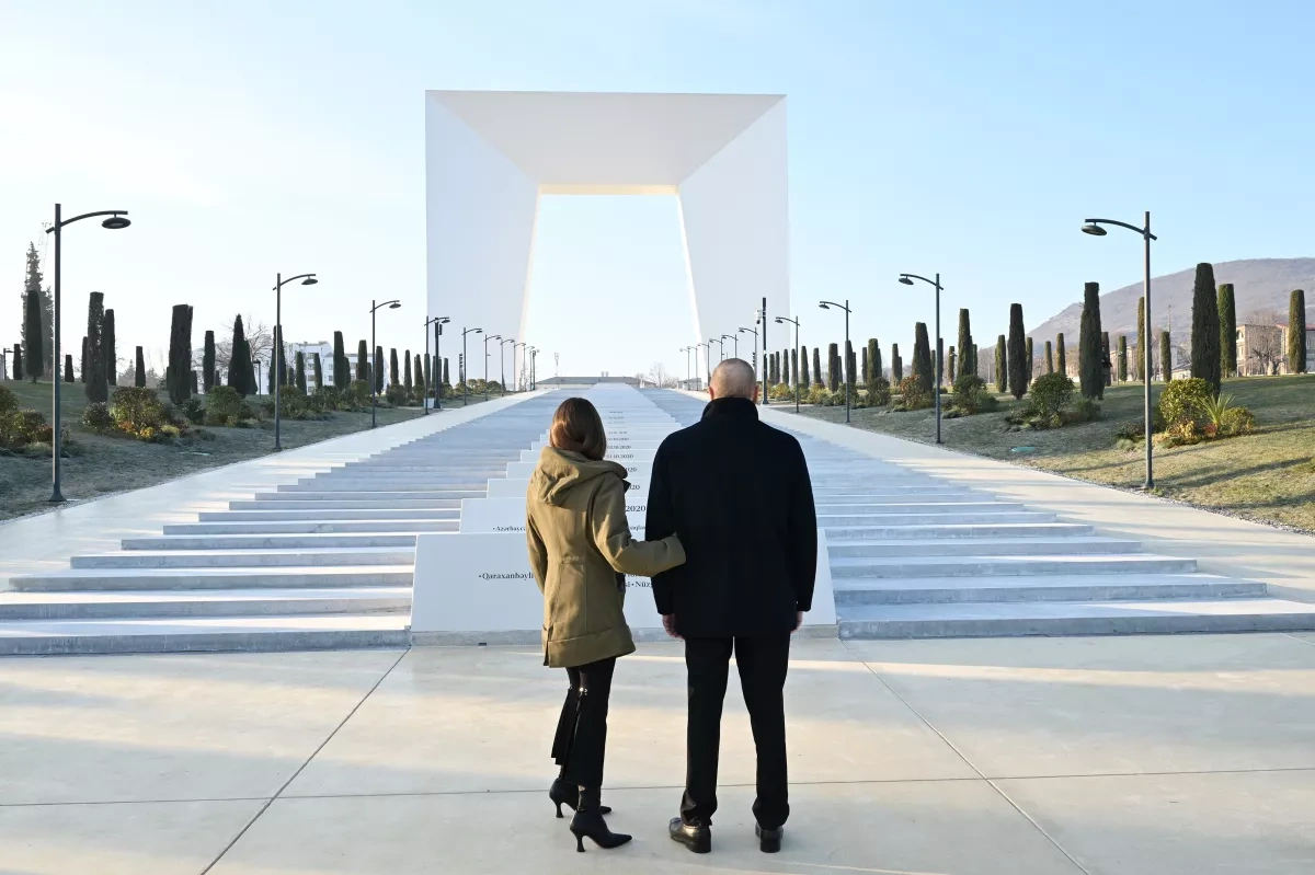 Azerbaijani leader, first lady attend inauguration of Victory Park in Khankendi PHOTO/UPDATED