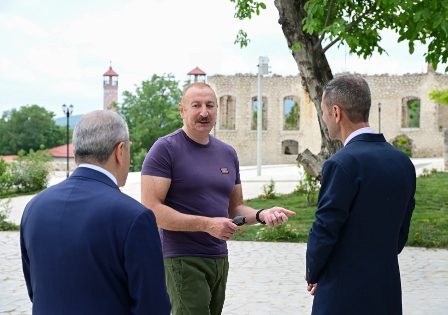 President Ilham Aliyev attends opening ceremony of Sadigjan House in Shusha after restoration (PHOTO)