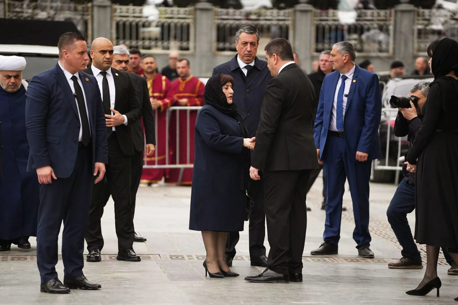 Azerbaijani parliament speaker attends funeral of Catholicos-Patriarch of All Georgia His Holiness Ilia II (PHOTO)