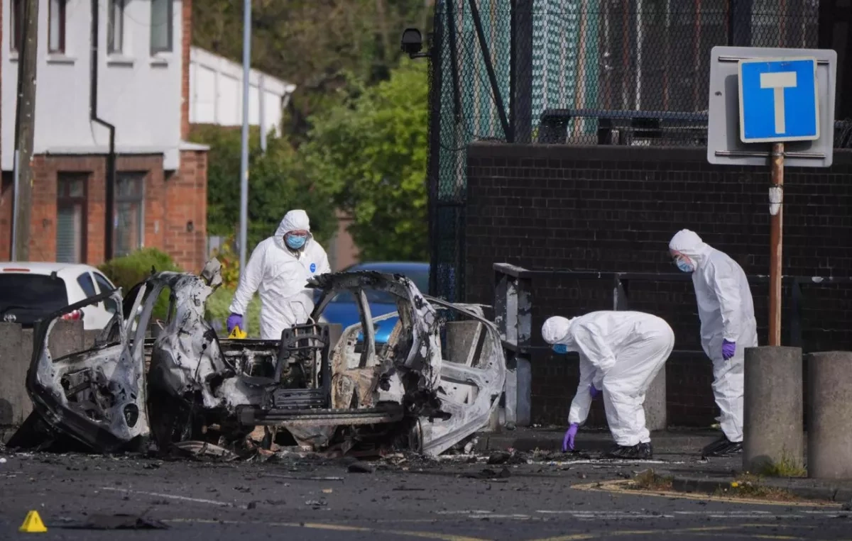 Explosive-laden car blows up near police station in Northern Ireland