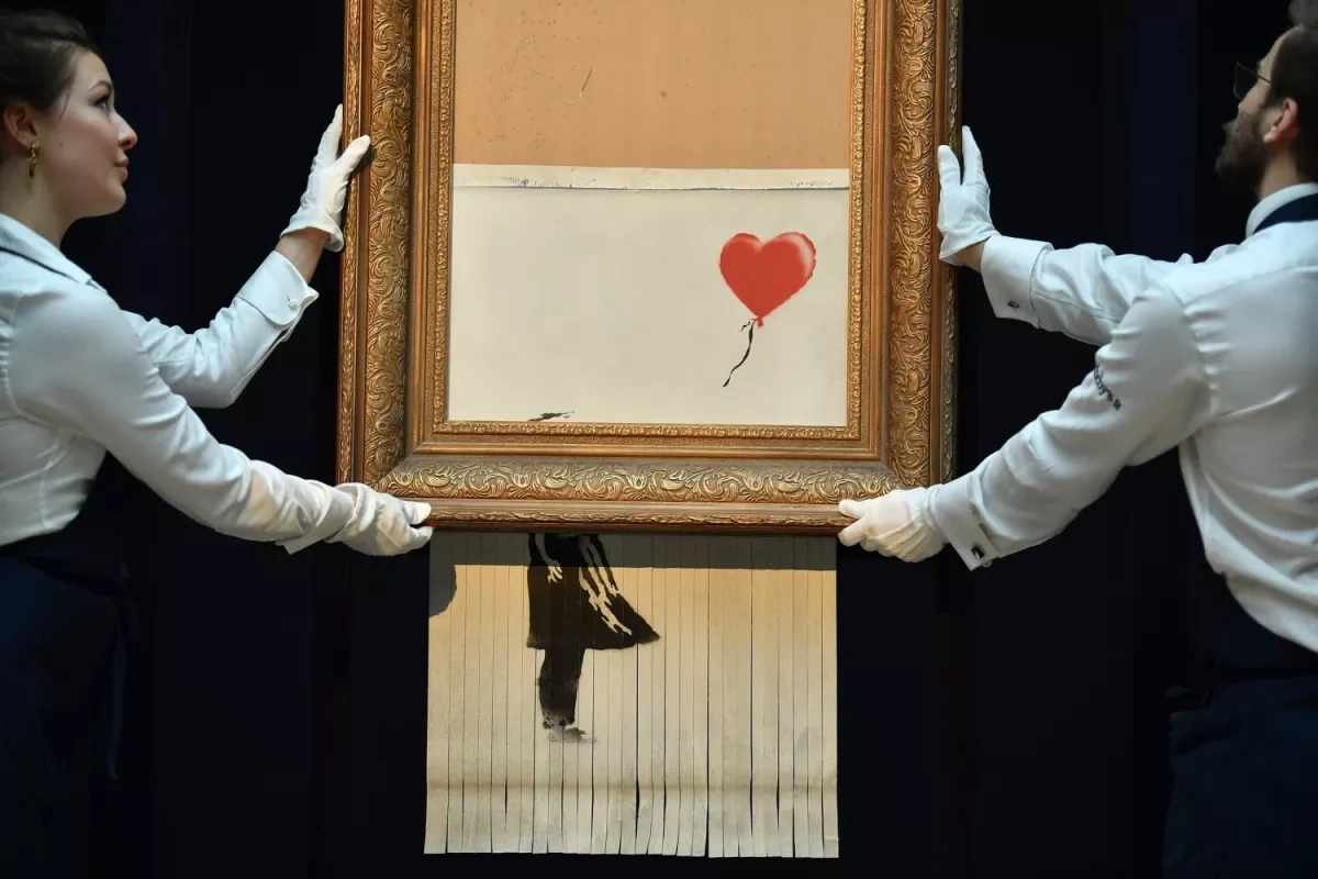 Banksy rumours swirl around "Blinding Patriotism" installation in London