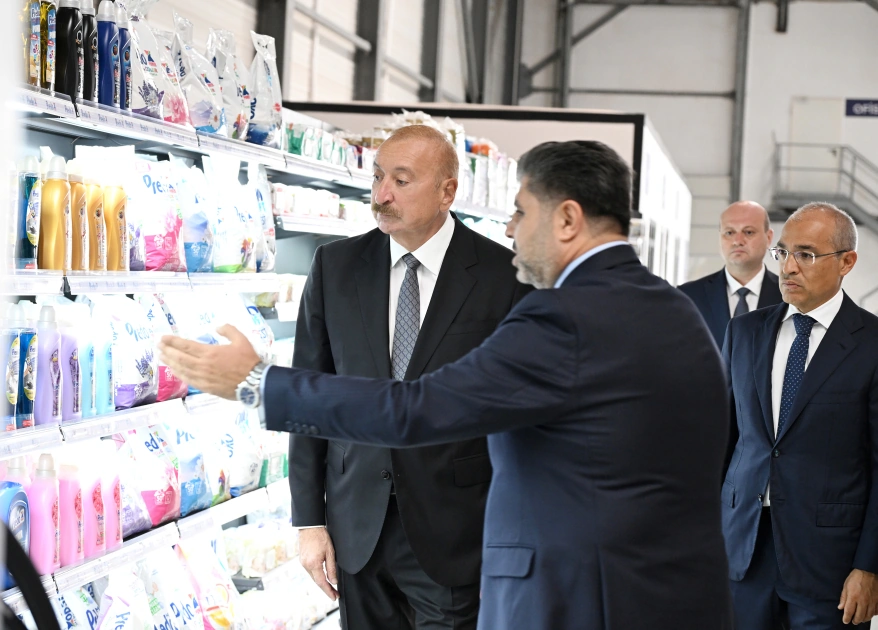 President Ilham Aliyev attends opening of paper and hygiene products manufacturing facility in Garadagh district (PHOTO)