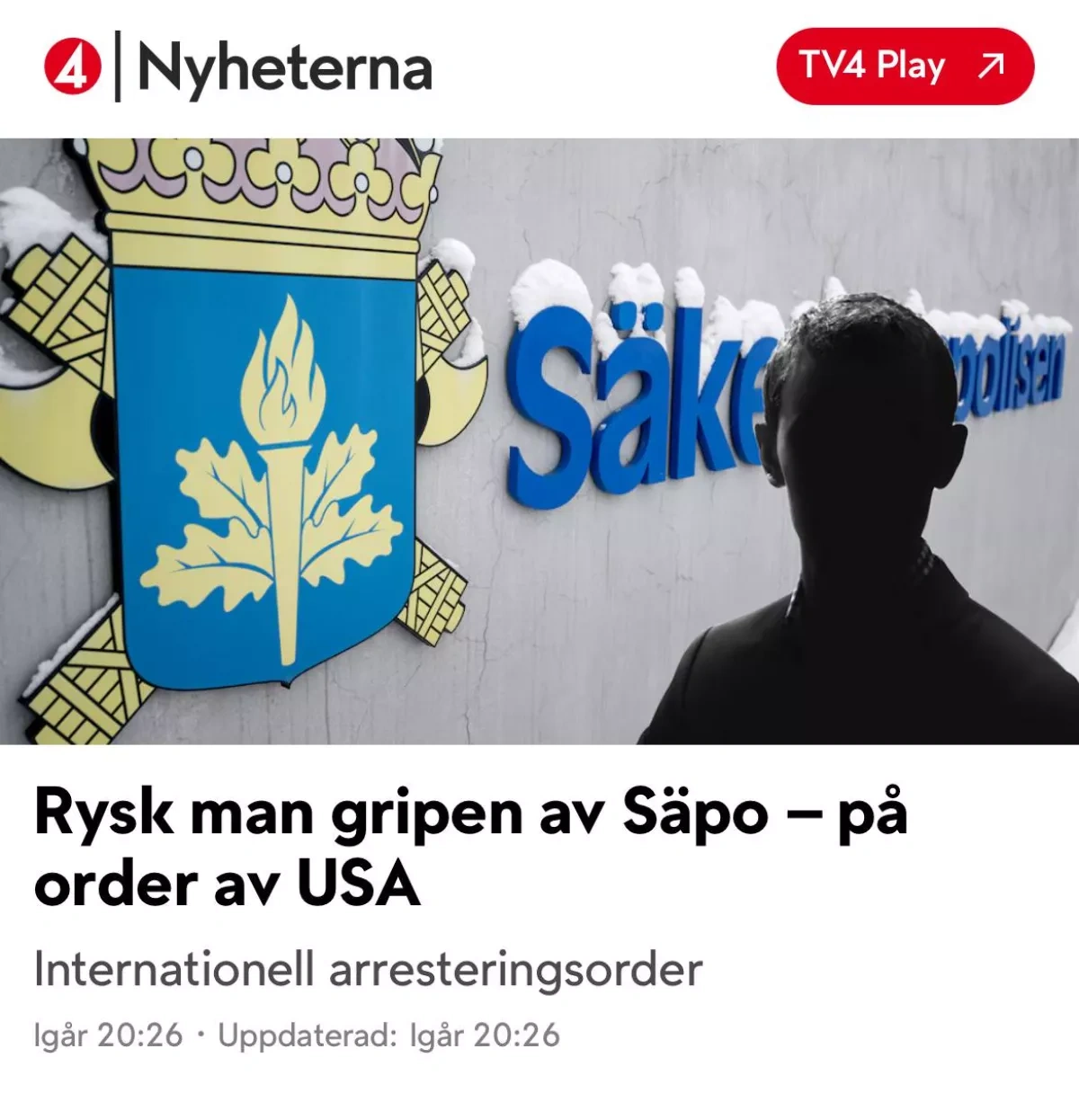 Sweden arrests Russian citizen at US request