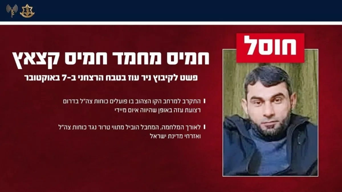 Israel announces killing of October 7 raid participant in Gaza PHOTO