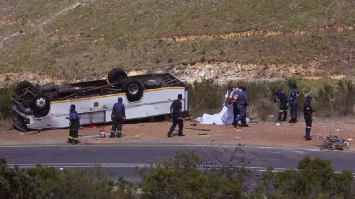 Bus overturns in South Africa, at least 16 killed in tragic crash PHOTO