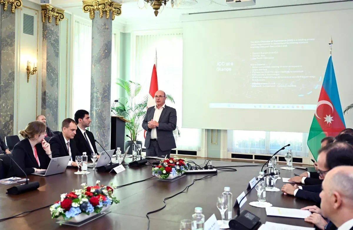 Azerbaijani minister presents investment opportunities to Swiss businesses PHOTO