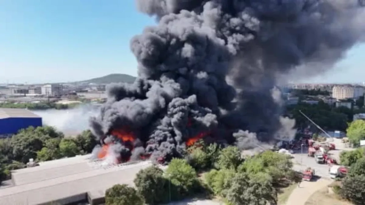 Logistics warehouse catches fire in Istanbul’s Tuzla district PHOTO