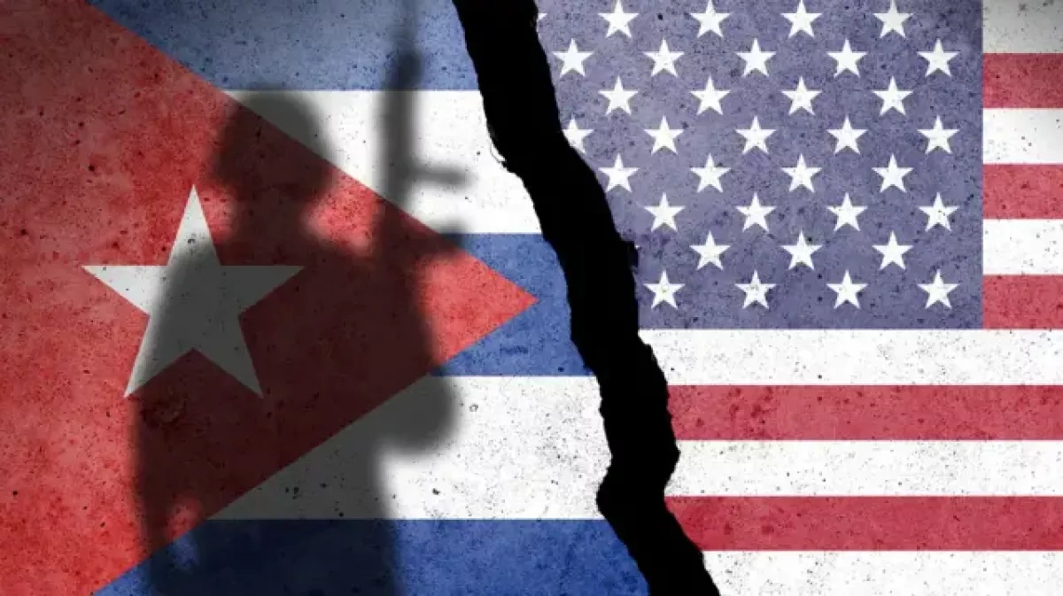 Blurred contours of the Island of Freedom Cuba on the brink of a US strike