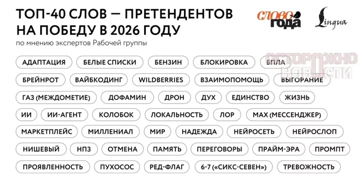 "Gasoline" and "drones" top shortlist for Russia's annual lexicon award