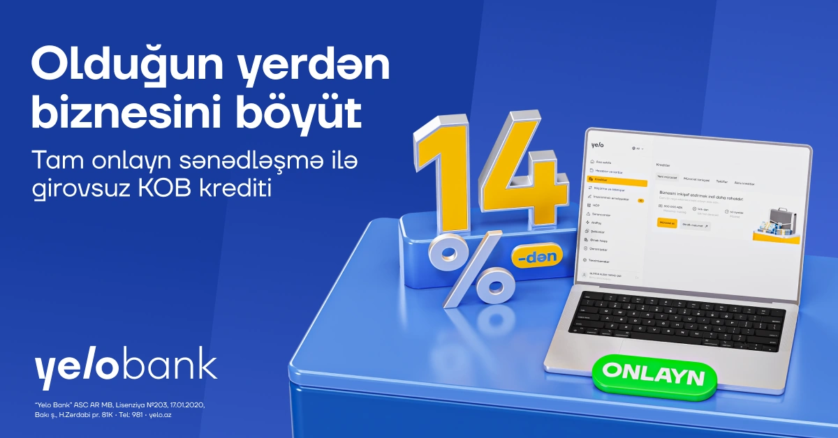 Online business loans of up to 300,000 manats with no collateral and no bank visits!