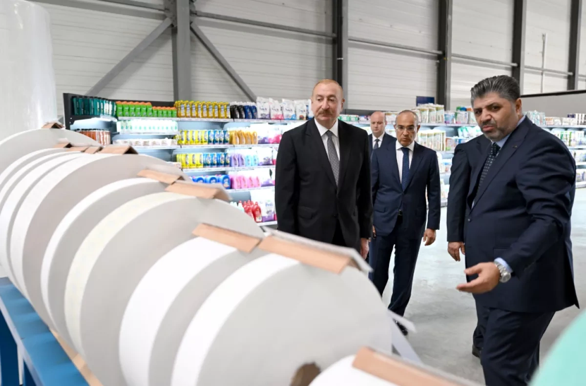 Azerbaijani president opens high-tech paper, hygiene products plant in Baku PHOTO