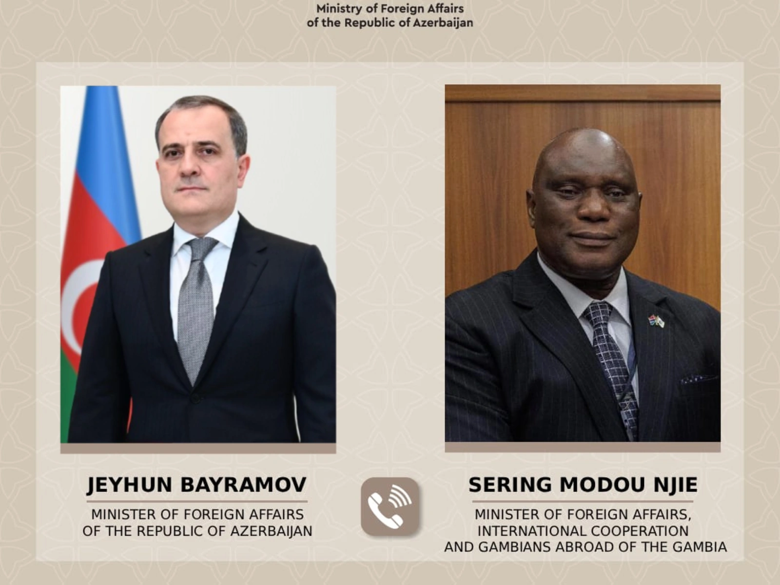 Azerbaijan's FM holds phone conversation with Gambian counterpart