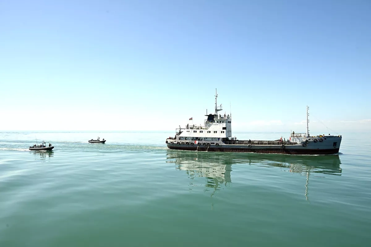 Azerbaijan, Türkiye, Uzbekistan militaries conduct vessel rescue drill PHOTO / VIDEO