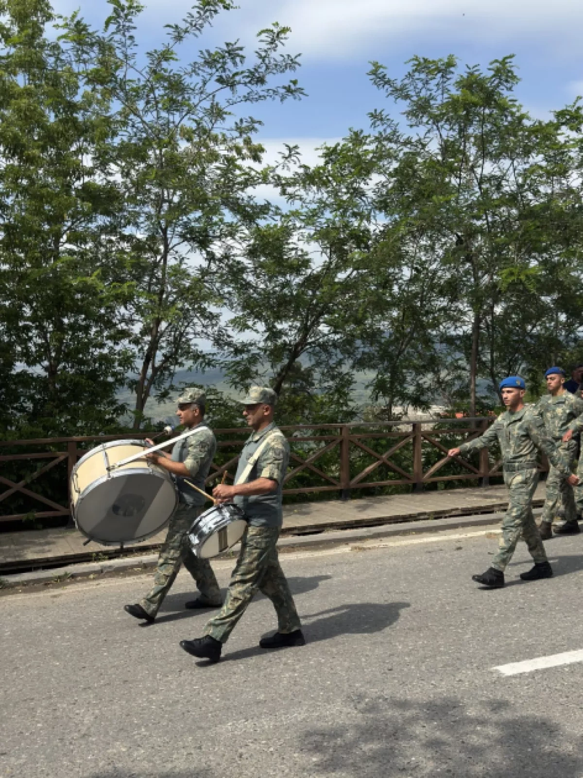 Azerbaijani troops march through Lachin for Armed Forces Day celebrations PHOTO