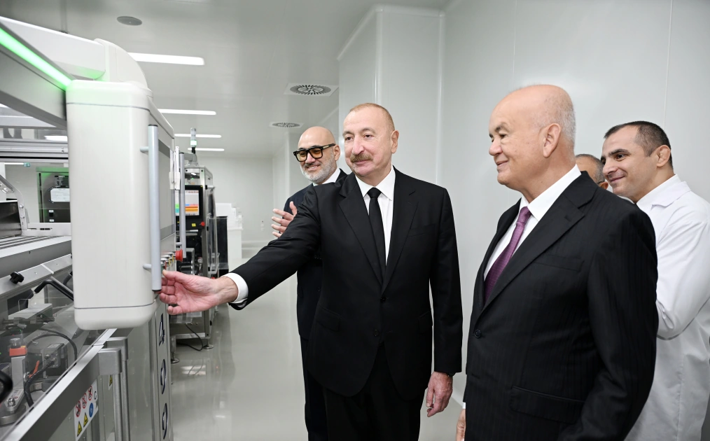 President Ilham Aliyev attends opening of a pharmaceutical manufacturing plant at Pirallahi Industrial Park (PHOTO)