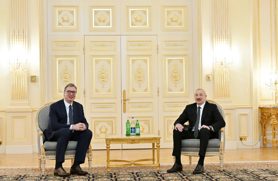 President Ilham Aliyev meets with President of Serbia (PHOTO)