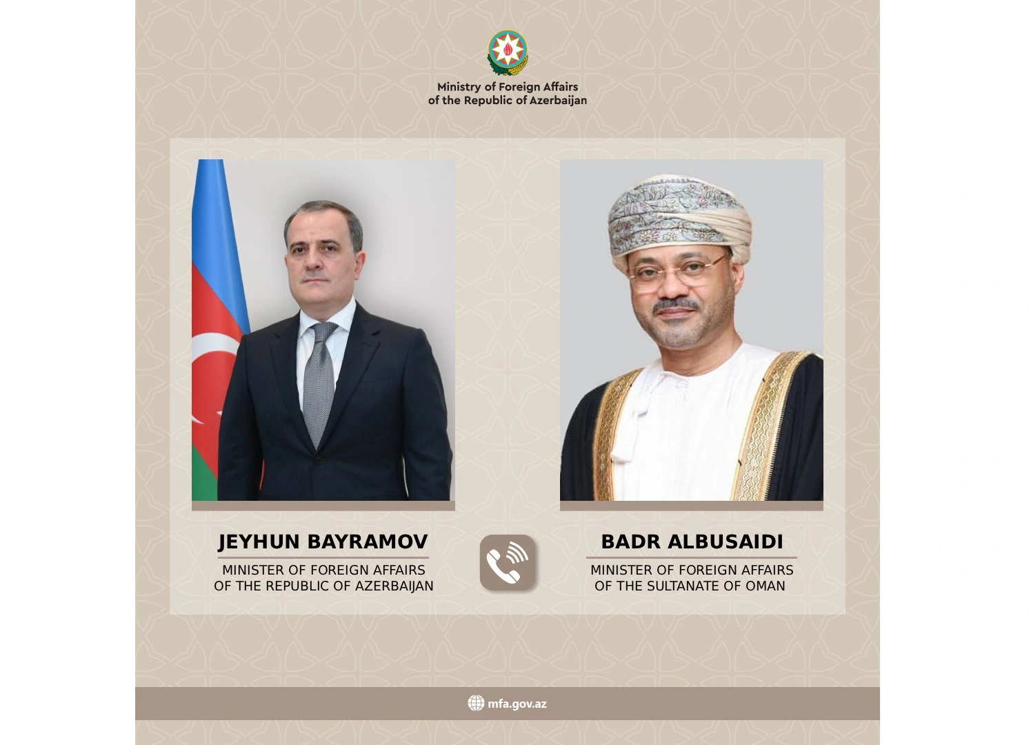 Azerbaijani FM discuss growing tension in region with his Omani counterpart