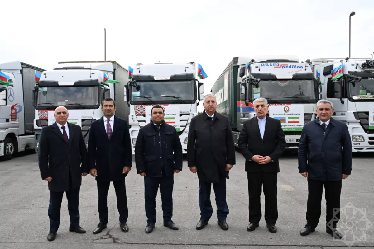 Azerbaijan sends fresh humanitarian consignment to Iran PHOTO