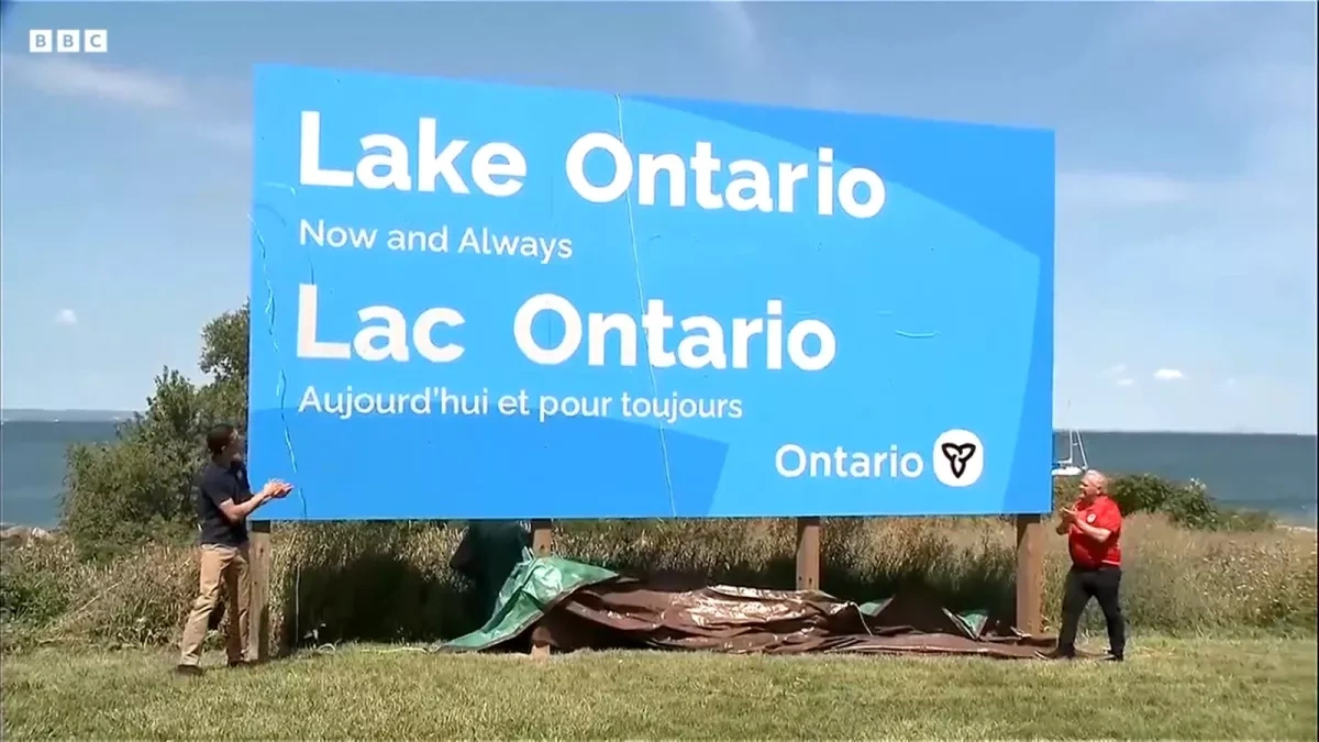 Ontario premier erects sign in response to Trump’s lake renaming decision