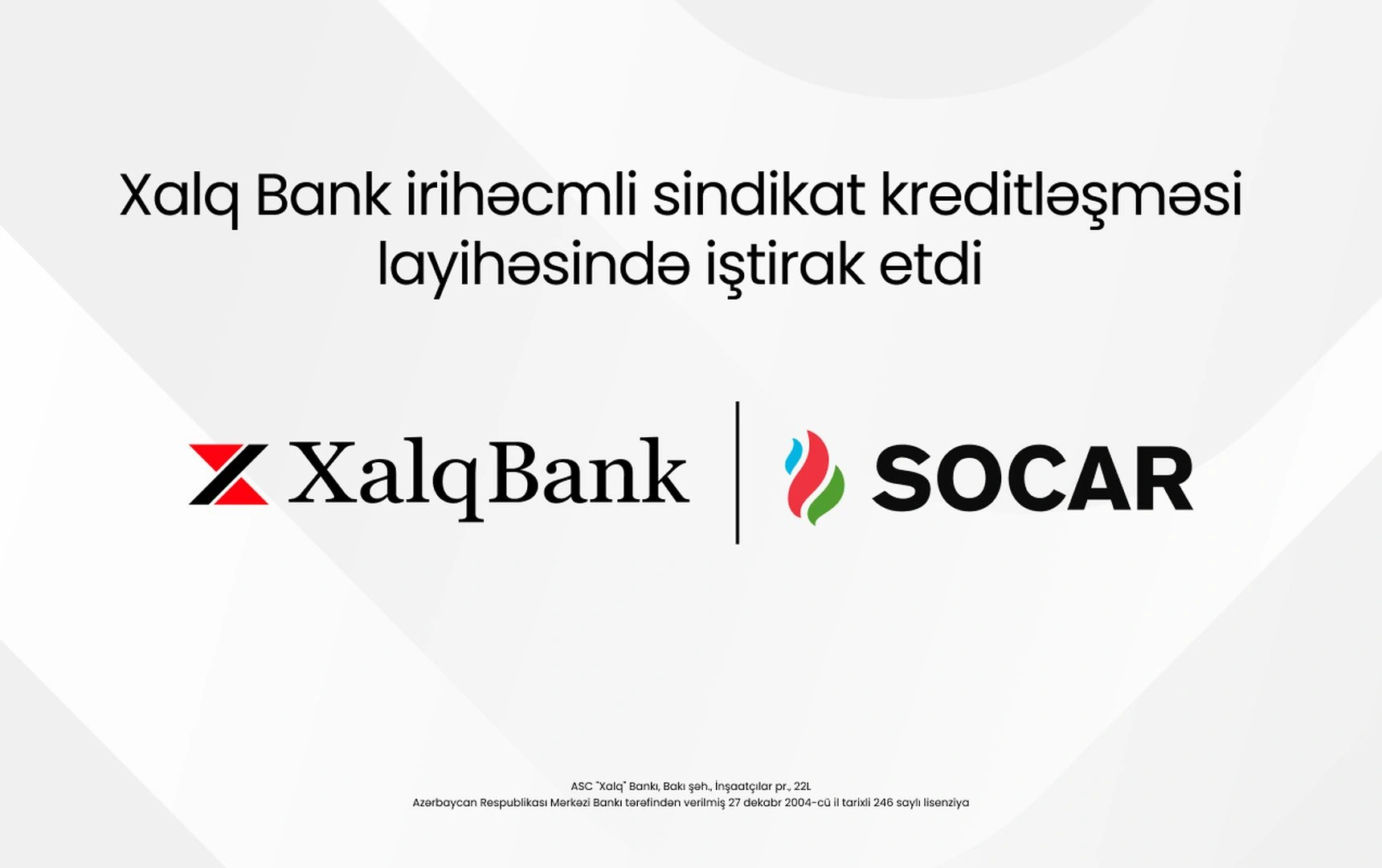 Xalq Bank participates in $1.6 billion international financing transaction