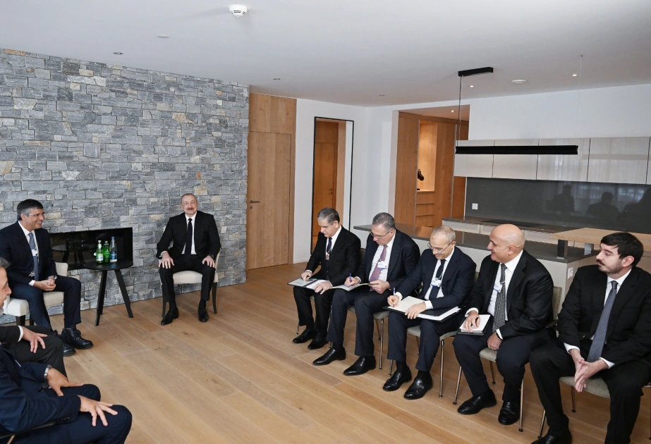 President Ilham Aliyev meets with Brazilian BTG Pactual company chairman in Davos (PHOTO)