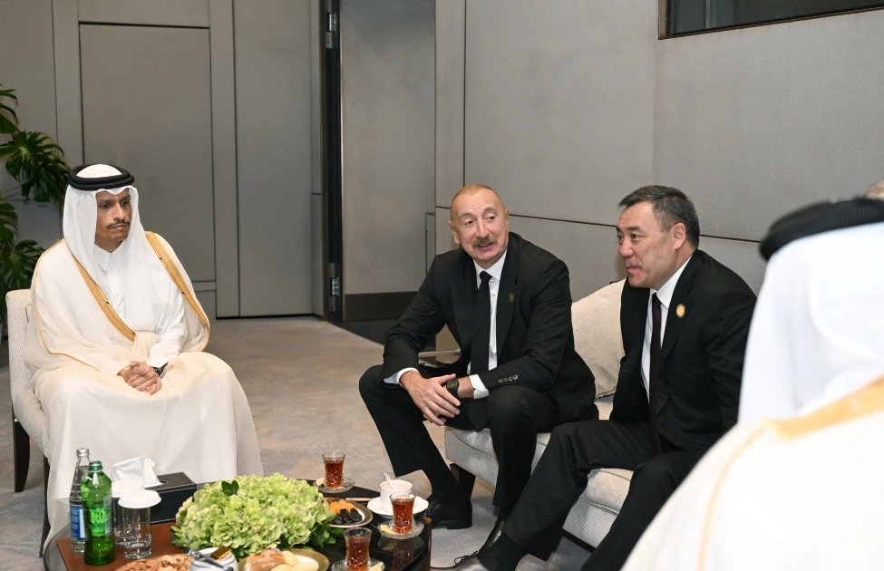 President Ilham Aliyev and Sadyr Japarov hold informal talks on sidelines of CICA summit in Baku (PHOTO)