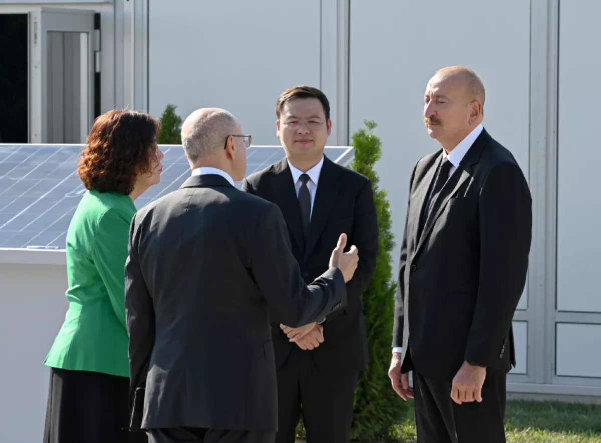 Azerbaijan’s president attends opening of Gobustan solar power plant PHOTO