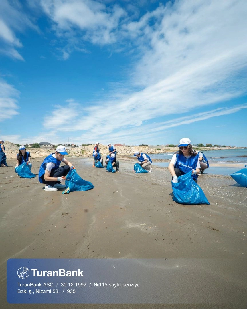 TuranBank conducts Beach Cleanup Campaign on the Caspian Coast in cooperation with the Ministry of Ecology and Natural Resources (PHOTO)