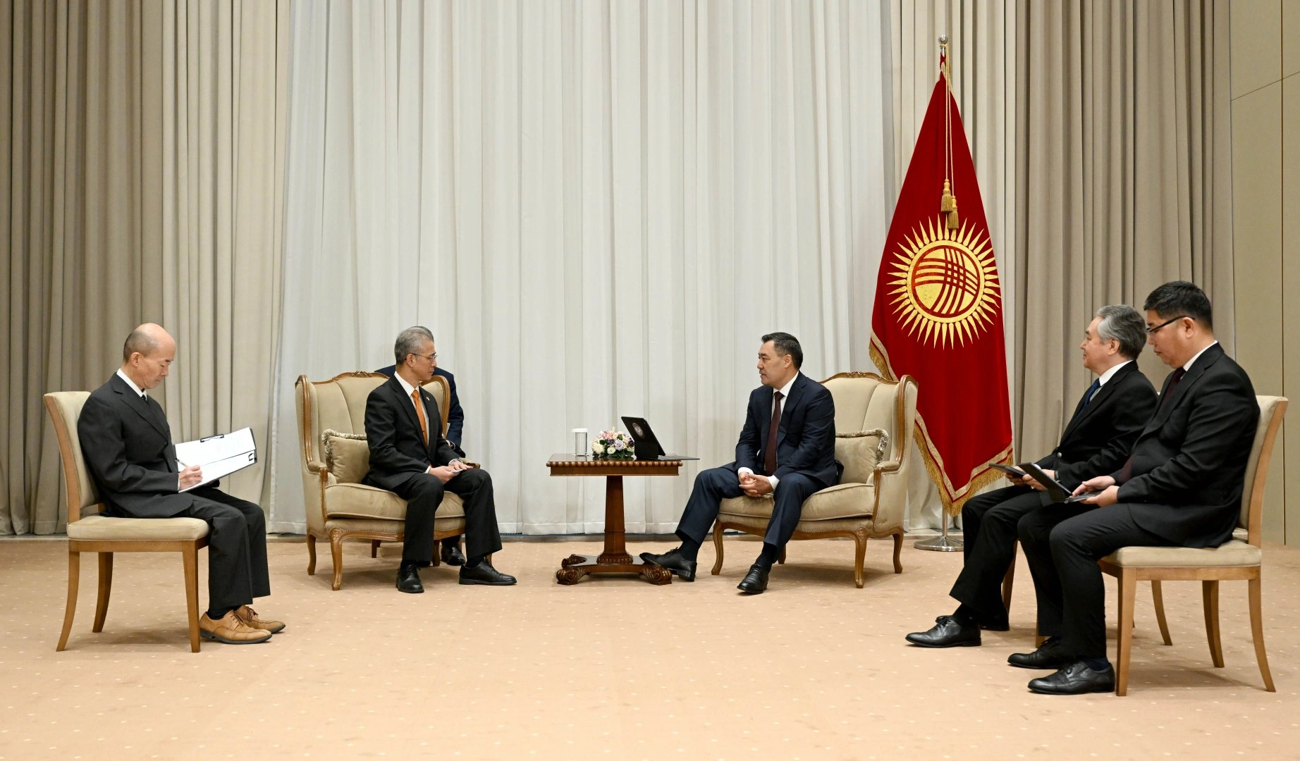 President of Kyrgyzstan Sadyr Japarov meets with Japanese Ambassador Ryuichi Hirano