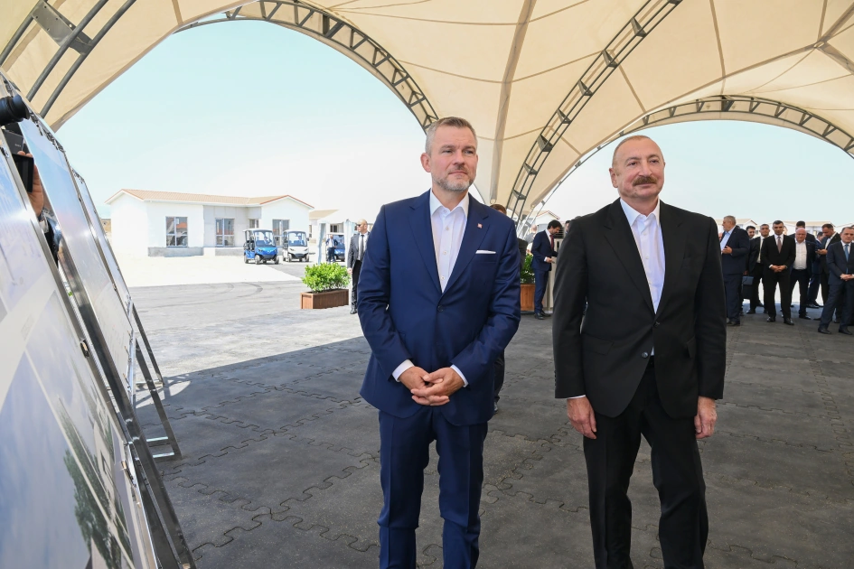President Ilham Aliyev, President of Slovakia review construction progress in Bash Garvand village of Aghdam district (PHOTO)