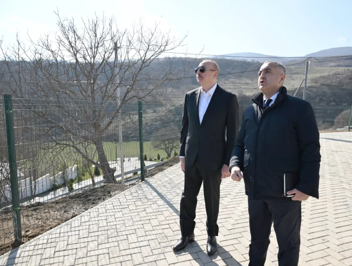 Azerbaijani president inspects reconstruction in Khanabad village of Khojaly district PHOTO