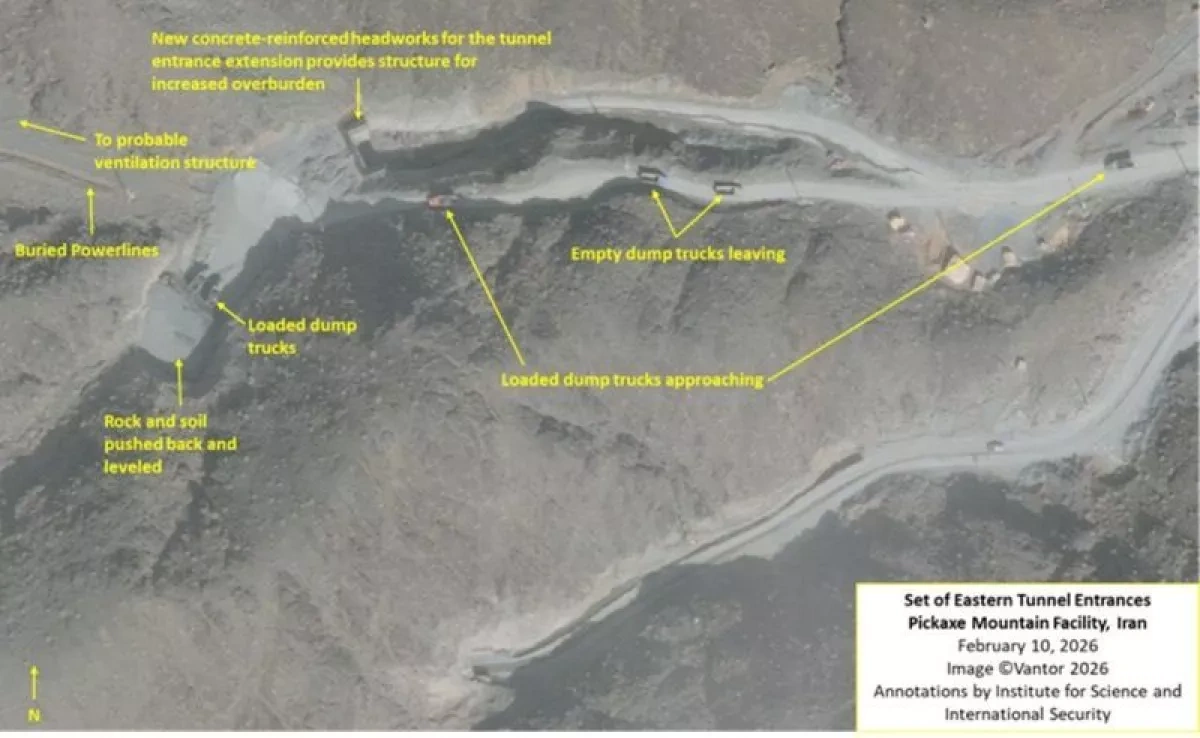 Satellite imagery reveals Iran fortifying tunnel complex near nuclear facilities PHOTO