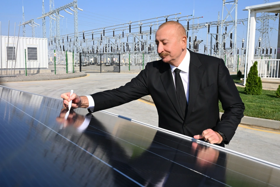 President Ilham Aliyev at Gobustan SPP inauguration — Interesting footage (VIDEO)
