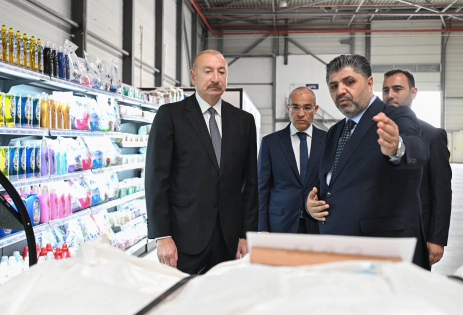President Ilham Aliyev attends opening of paper and hygiene products manufacturing facility in Garadagh district (PHOTO)